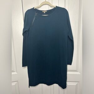 Lilla P Women’s Navy Blue Raglan Zip Mini Dress Long Sleeve Size Small